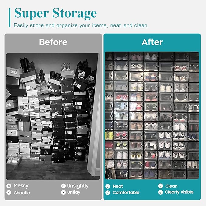 Kuject Large Shoe Organizers Storage Boxes - Image 5