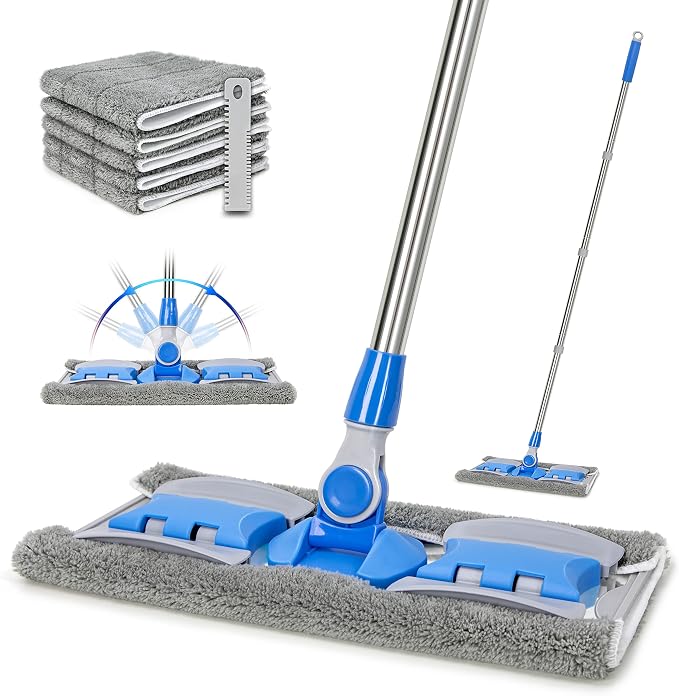 Professional Microfiber Hardwood Floor Mop, Flat Mops by VAIIGO