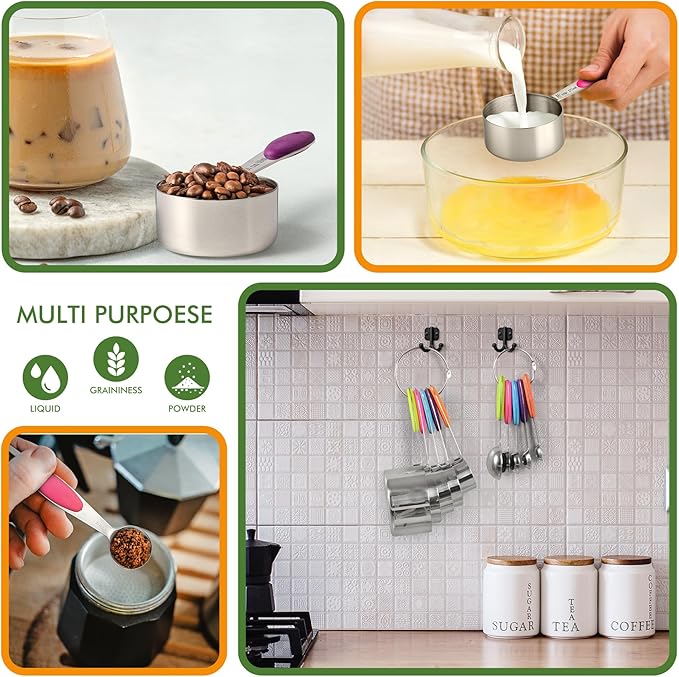 HOTEC 10-Pack Measuring Cups &Spoons Set, Kitchen Gadagets Cooking Baking - Image 5