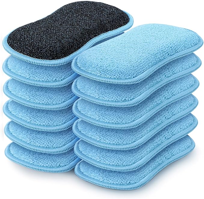 HOMEXCEL 12 Pack Multi-Purpose Scrub Sponges Kitchen, Dish Sponge, Non-Scratch by HOMEXCEL