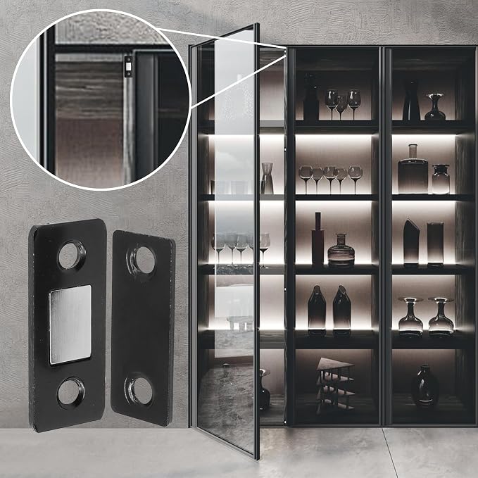 Cabinet Magnetic Catch, 6 Pack Black Ultra Thin Magnetic Cabinet Door Catch - Image 6