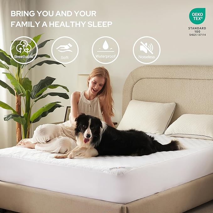 BEDLORE Waterproof Mattress Protector, Full Size, Deep Pocket, Eco-Friendly - Image 3