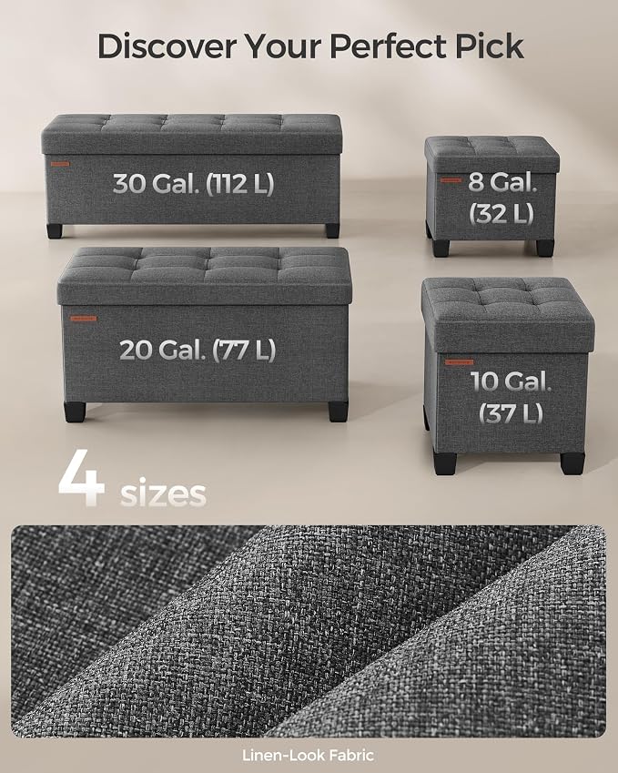 SONGMICS Storage Ottoman Bench, Foldable Foot Rest - Image 6