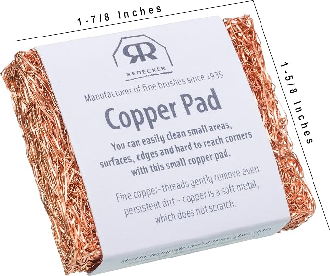 Redecker Copper Thread Mini Scrubber, 2 x 1-5/8 inches, Non-Abrasive Scouring - Image 5