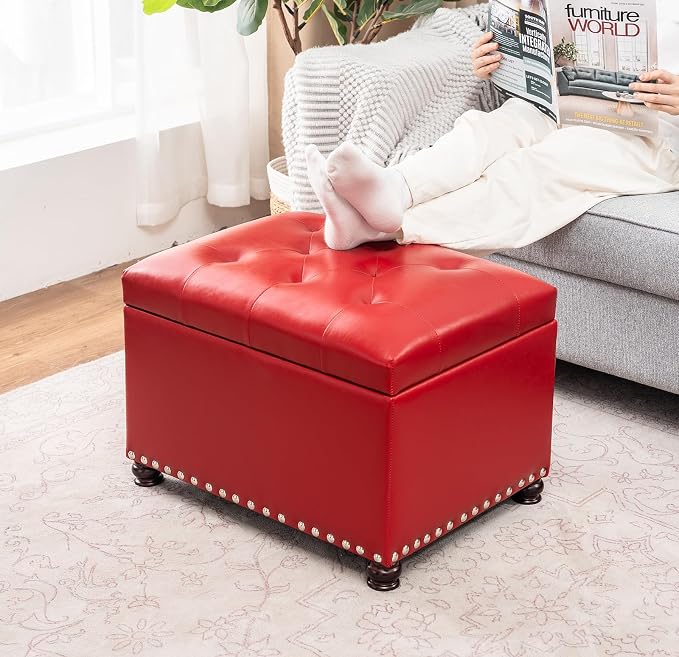 Joveco Leather Storage Ottoman - Image 10