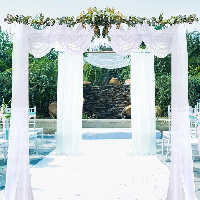 Chyhomenyc White Sheer Scarf Valances - Image 2