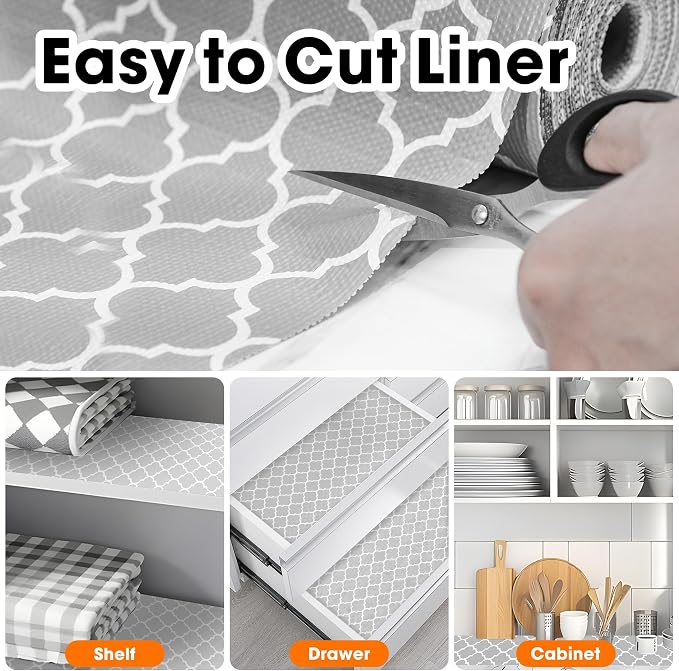 Drawer and Shelf Liner for Kitchen Cabinets Non-Adhesive, Non-Slip Cabinet - Image 4