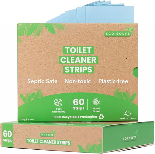Natural Toilet Bowl Cleaner Strips, Eco-friendly, Septic Safe, Removes Odors & by EcoSolve