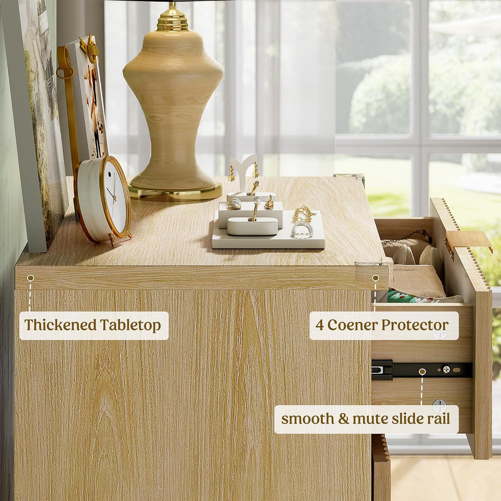 Wood Tall 5 Drawers Dresser, 27.6" W Fluted Modern Dressers for Bedroom