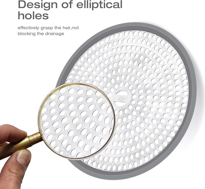 LEKEYE Shower Hair Catcher Drain Protector Strainer-Steel & Silicone 2 Pack - Image 6