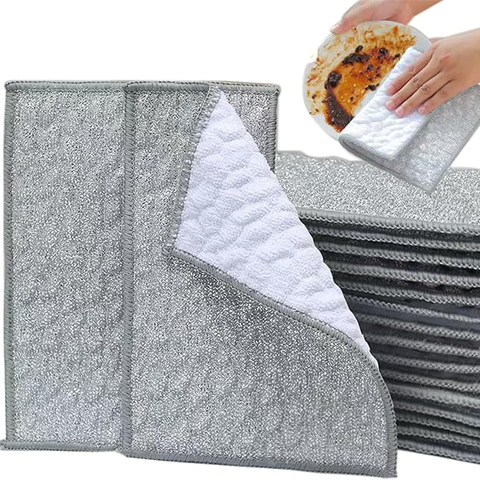 New Scratch-Resistant Multi-Functional Metal Wire Dish Cloth, Double-Sided by Unknown