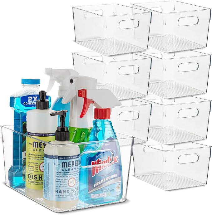 Plastic Food Storage 8 Pack Clear Container Bin by primebox