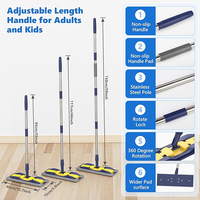 MEXERRIS Microfiber Flat Mop for Hardwood Laminate Tile Floor Cleaning: - Image 4