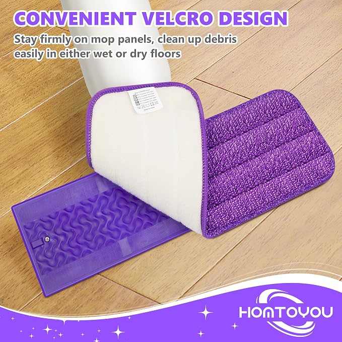 HOMTOYOU Reusable Pads Refills for Swiffer Power Mop: 6 Pack Microfiber Pad for - Image 6
