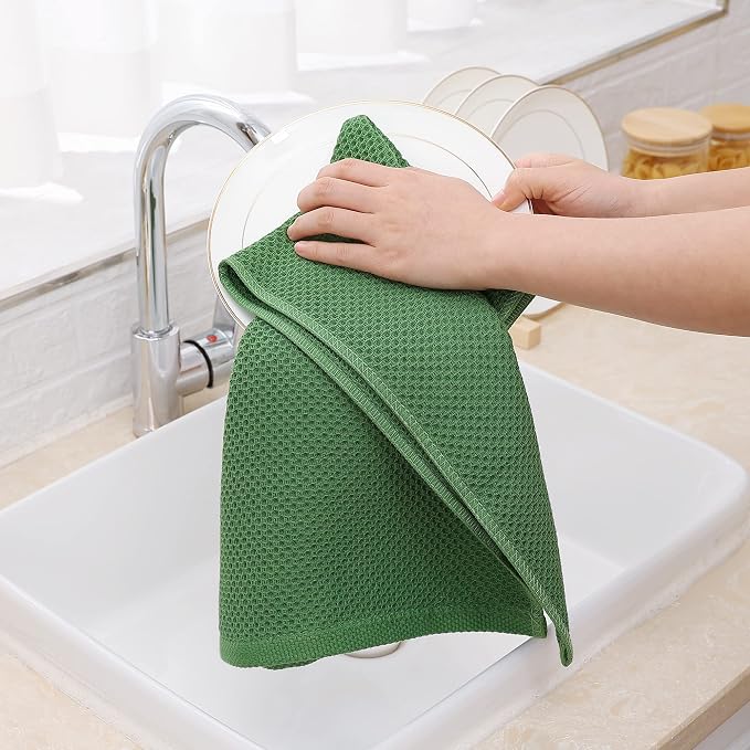 Homaxy 100% Cotton Waffle Weave Kitchen Dish Towels, Ultra Soft Absorbent Quick - Image 4