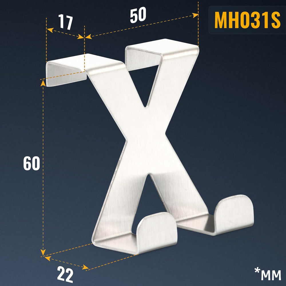 RICOO Premium Over Door Hanger, MH031Sx2, Stainless Steel Door Hooks, Durable...