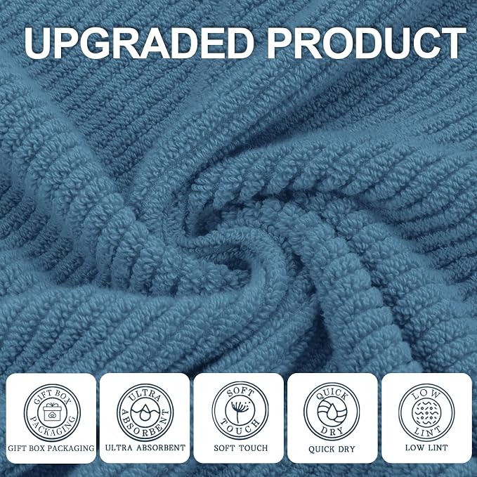 VOOVA & MOVAS Bath Towels Set of 4, Large 30" x 56" - Image 2
