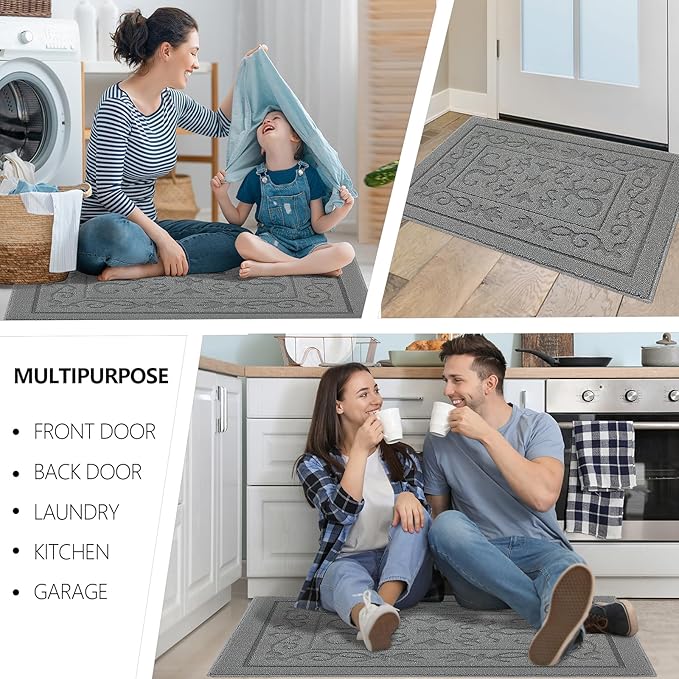 FONEYI Indoor Door Mat 32" x 48", Dirt Trapper Door Mats Non-Slip Entryway Rugs - Image 6