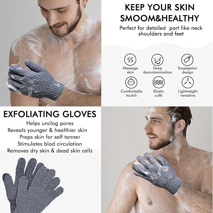 Yiclick Heavy Exfoliating Gloves, Exfoliating Body Scrubber - Image 4