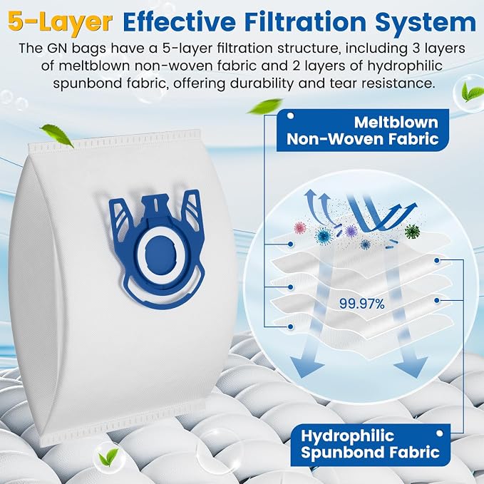 12 Pack 3D Airclean GN Vacuum Bags Compatible - Image 4