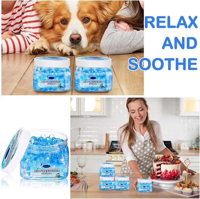 6 Pcs Air Freshener Gel Beads Bulk Odor Eliminator Beads Odor Removing Gel - Image 5
