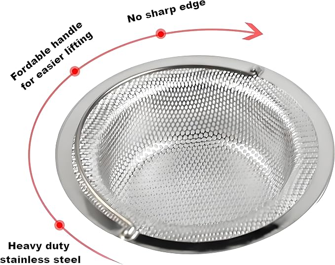 4 Pack Stainless Steel Sink Strainer Basket, Fine Mesh Drain Protector - Image 3