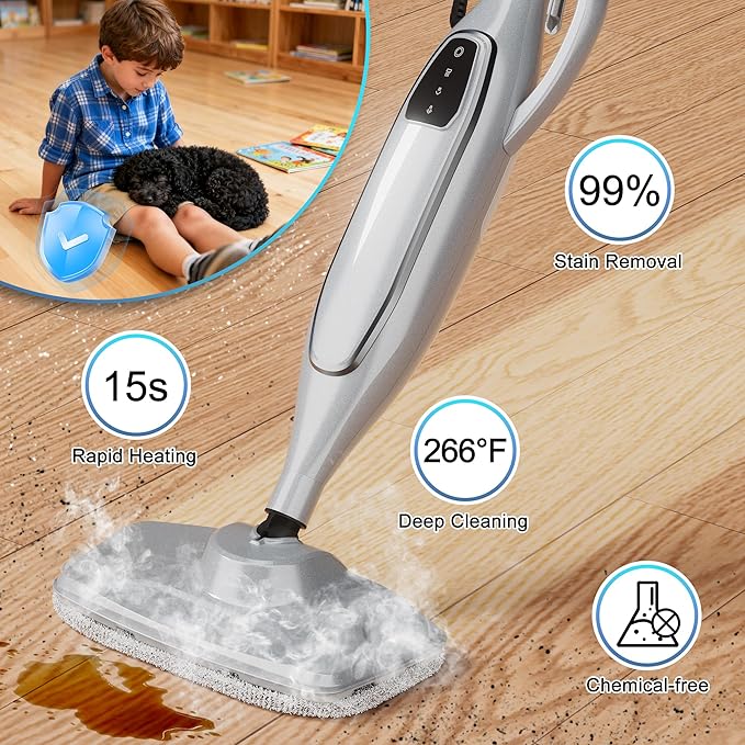 Steam Mop, 11-in-1 Powerful Handheld Steam Cleaner - Image 2