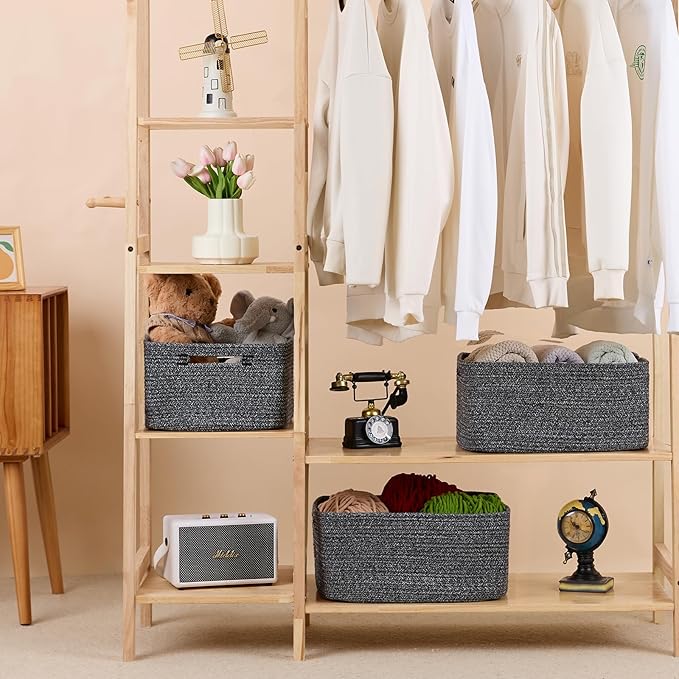 Large Storage Baskets for Shelves, Closet Organizers Bins for Clothes Blanket - Image 3