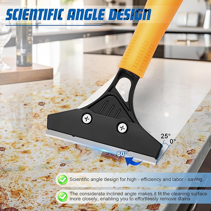 Floor Scraper Heavy Duty with Long Handle, 4 Inch Razor Blade Floor Scraper - Image 6