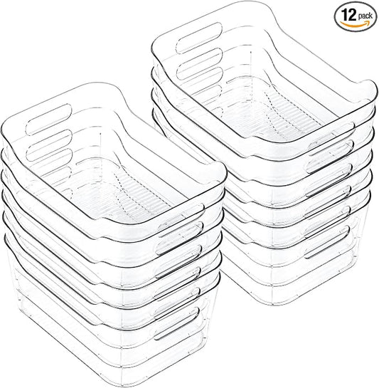 Clear Plastic Storage Bins, Refrigerator, Organizer Bins by CiWiVOKi