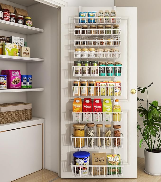 White 9-Tier Over The Door Pantry Organizer, Pantry Organization and Storage by Mefirt