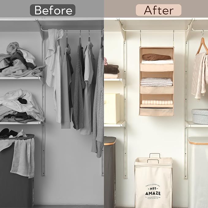 GRANNY SAYS 3 Shelf Hanging Closet Organizers and Storage, Collapsible Closet - Image 7