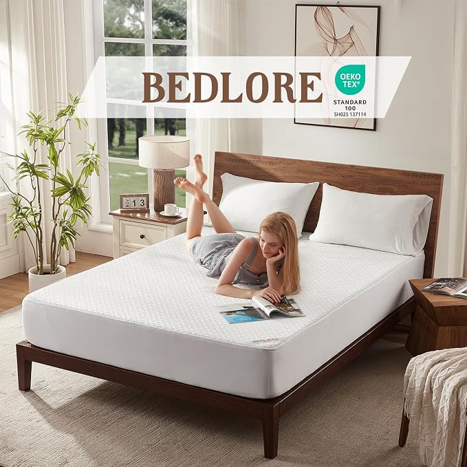 BEDLORE Queen Mattress Protector, Waterproof Noiseless Mattress Cover - Image 3