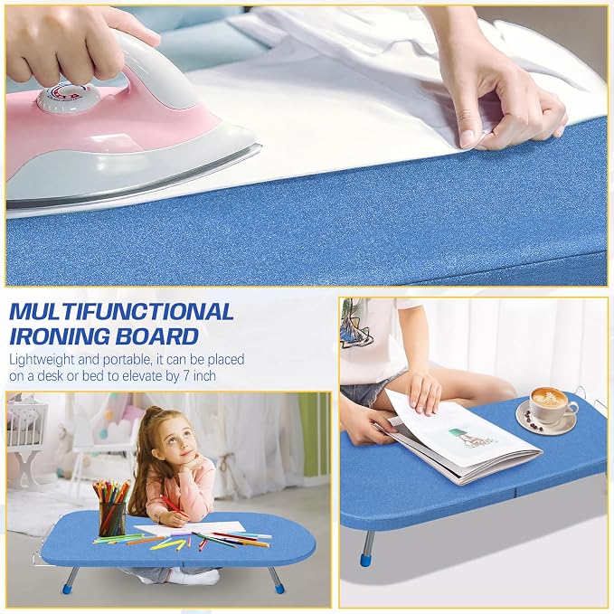 Tabletop Ironing Board with Iron Rest, Portable Small Iron Board Foldable - Image 7