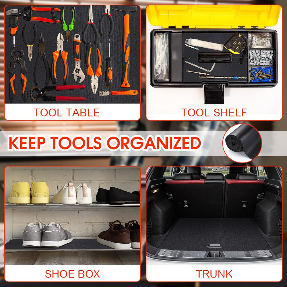 Nuogo Tool Box Liner 1/8 Inch Thick, 24 Inch x 32 Ft Rubber Drawer Mat