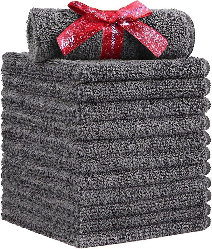 HOMEXCEL Microfiber Washcloths 12 Pack, Highly Absorbent and Soft Face Towel by HOMEXCEL