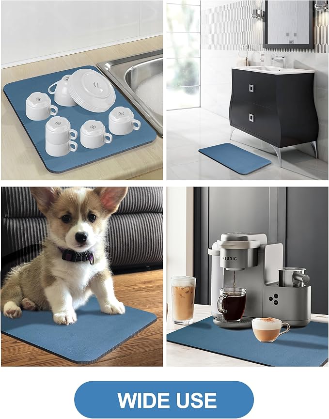 Dish Drying Mat for Kitchen Counter, Hide Stain Anti Absorbent for Kitchen - Image 6