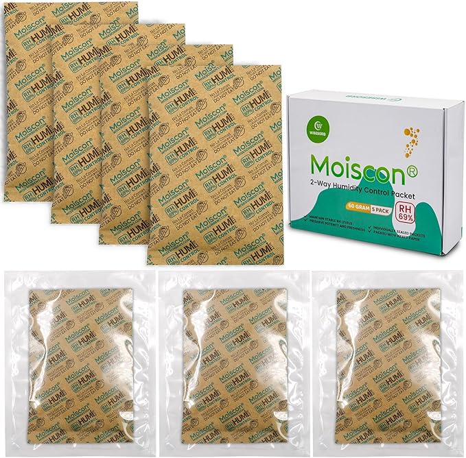 60 Gram 5 Pack 69% Two-Way Humidity Control Packs, Size 60 by Wisesorb