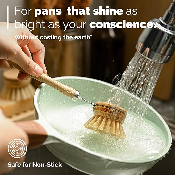 Jungle Culture 4 Piece Bamboo Dish Brush Set - Image 3
