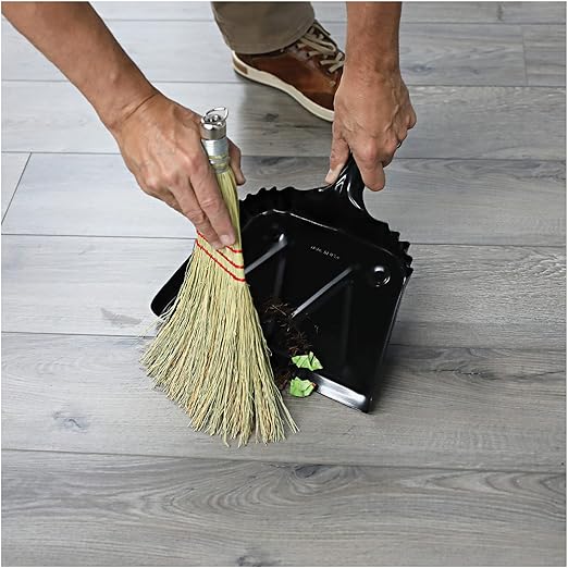 Genuine Joe Heavy-Duty Black Metal Dustpan - Image 2