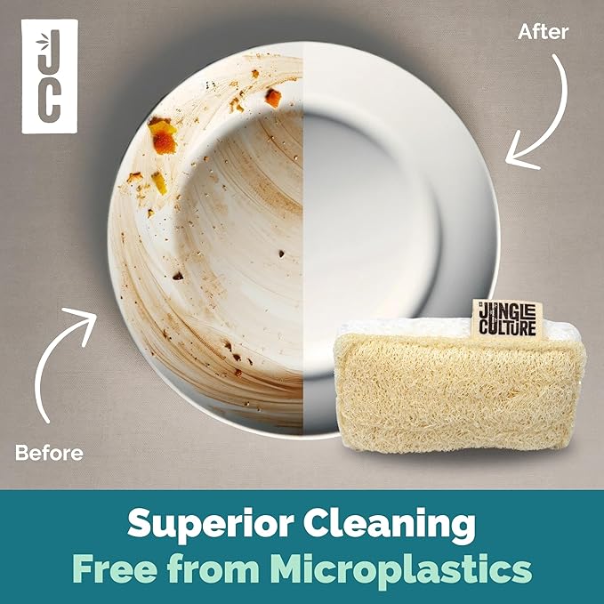 Jungle Culture Eco Sponge Set of 4 • Eco Friendly Natural Dishwashing Sponges • - Image 6