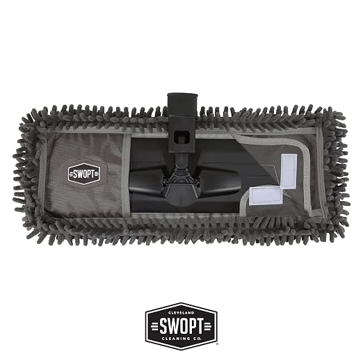 SWOPT 18” Microfiber Dust Mop + 60" Steel Handle, Combo — Includes Additional - Image 3