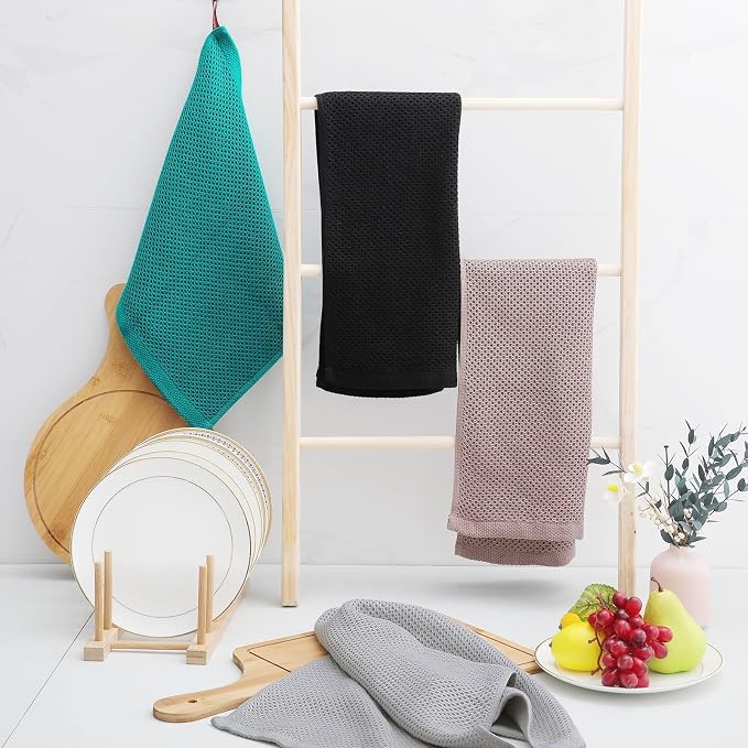 Homaxy 100% Cotton Waffle Weave Kitchen Dish Towels, Ultra Soft Absorbent Quick - Image 6