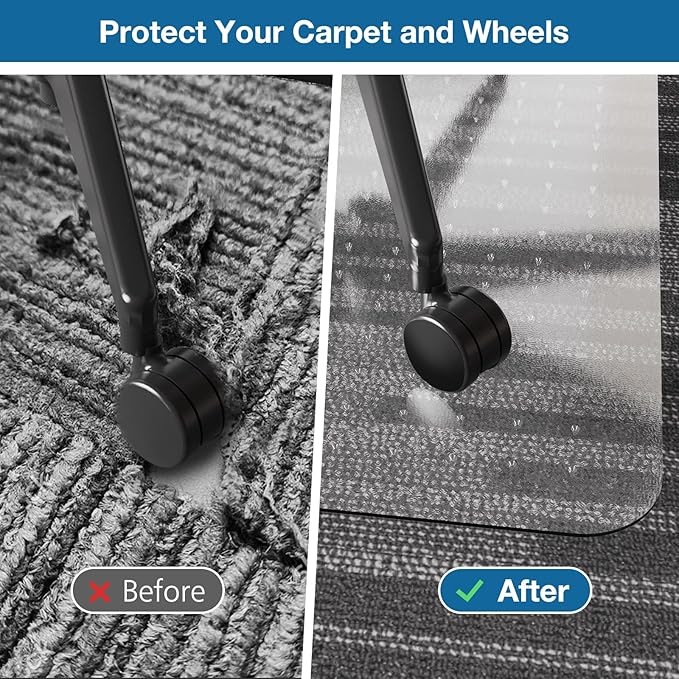 Chair Mat for Carpet, Non-Slip Office Vinyl Mat for Carpet - Image 3