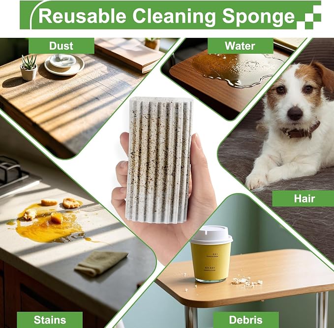 2-Pack Damp Clean Duster Sponge, Sponge Cleaning Brush, Duster - Image 4