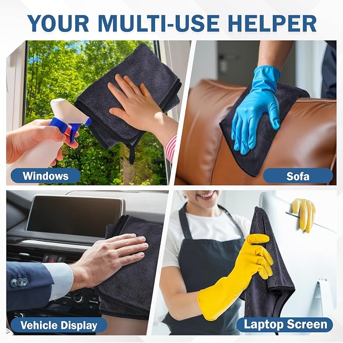 Navona 5-Pack 600GSM Professional Microfiber Car Drying Towels - Image 7