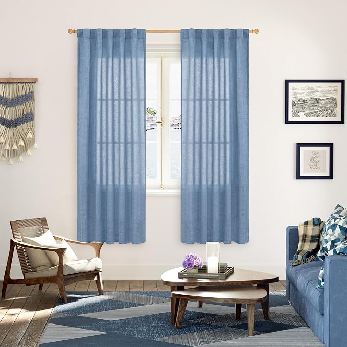 YoungsTex Denim Blue Curtains 72 Inches Long - Image 2