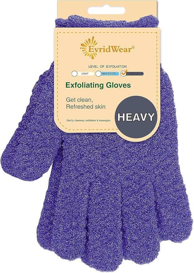 Evridwear Exfoliating Gloves for Shower, 100% Nylon Thick Soft Medium Heavy by Evridwear