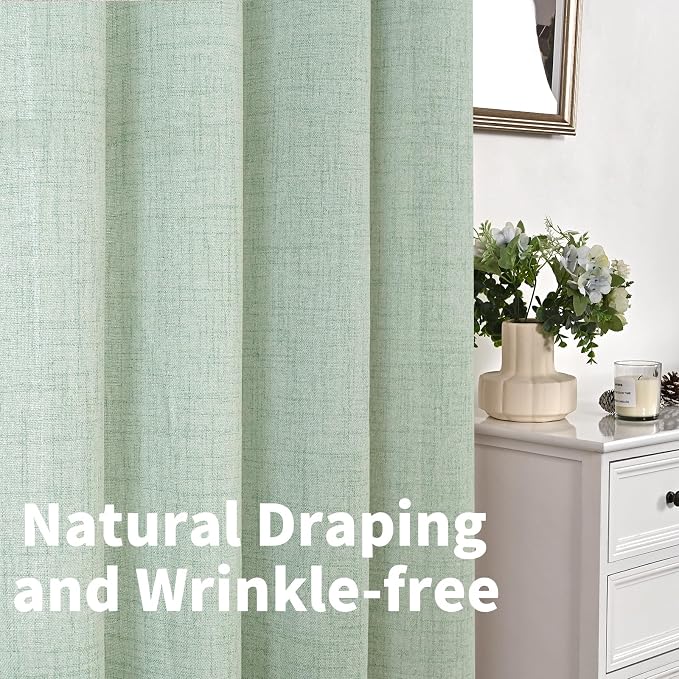 YoungsTex Sage Green Linen Curtains - Image 8