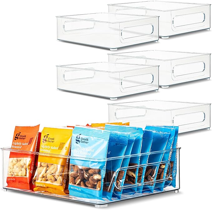 Plastic Food Storage 6 Pack Clear Container Bin by primebox